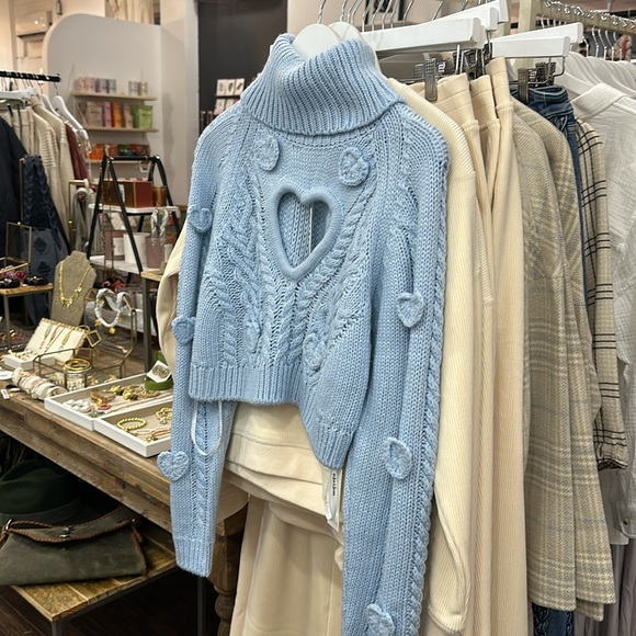 NEW for love and lemons rebecca heart sweater - Picture 4 of 5